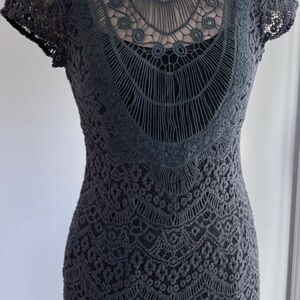 Gray Crochet Lace Dress by Nanette Lepore, Size 4